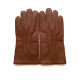 Gants en cuir de cerf et d'agneau marron "OSCAR".