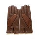 Gants en cuir de cerf et d'agneau marron "OSCAR".