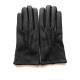 Leather gloves of deer and lamb black "JEAN MARIE".