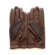 Leather gloves of deer and lamb brown and chocolate "JEAN MARIE".