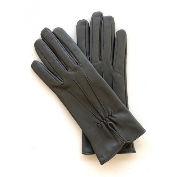 Gants en cuir d'agneau gris "JULIE".