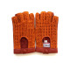 Leather mittens of lamb and cotton hooks orange "MICHELE".