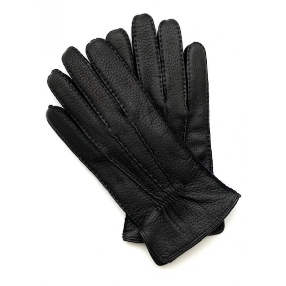 Leather gloves of deer black " MARC "