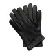 Leather gloves of deer black "COWAL".