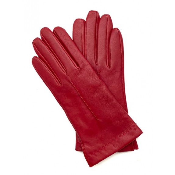 Leather gloves of lamb red h "THERESE".