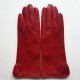 Leather gloves of lamb red and black "VIOLETTE"