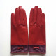 Gants en cuir d'agneau rouge et cassis "ANEMONE".