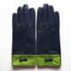 Gants en cuir d'agneau prune et pistache "ANEMONE".