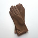 Leather gloves of lamb clay and red "VIOLETTE"