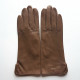 Leather gloves of lamb clay and red "VIOLETTE"