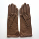 Leather gloves of lamb clay and red "VIOLETTE"