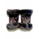 Leather mittens of lamb and mink brown "AUDRA".