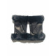 Leather mittens of brown lamb and black mink "AUDRA".