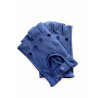 Leather mittens of lamb lavender blue "PILOTE"