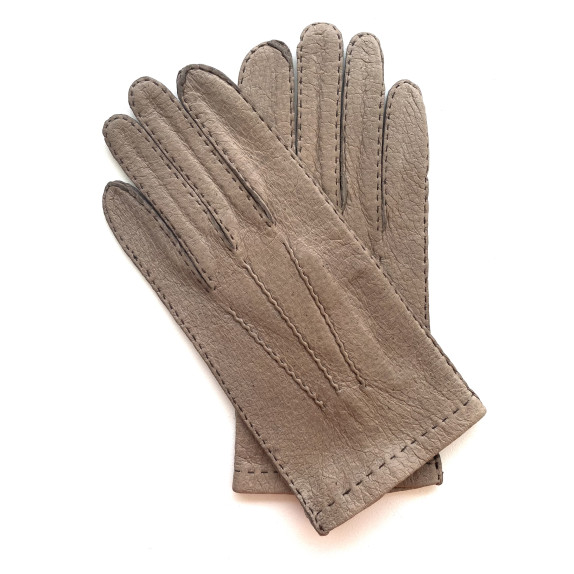 Leather gloves of peccary taupe "JOSEPH".