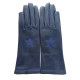 Gants en cuir de chèvre noir et bleu "STAR SCOOTER".