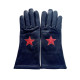 Gants en cuir de chèvre noir et rouge "STAR SCOOTER".