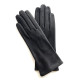 Gants en cuir de chèvre noir "SCOOTER".