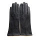 Gants en cuir de chèvre noir "SCOOTER".