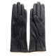 Gants en cuir de chèvre noir "SCOOTER".