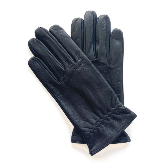 Gants en cuir de chèvre noir "SCOOTER H".