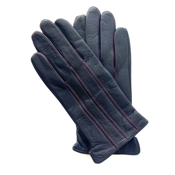 Gants en cuir de chèvre noir et rouge "SCOOTER H1".