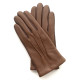 Gants en cuir de cerf et d'agneau tobacco, marron "JEAN MARIE".