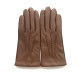 Leather gloves of deer and lamb tobacco and brown "JEAN MARIE".