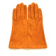 Gants en cuir chèvre velours orange "COLINE BIS".