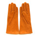 Gants en cuir chèvre velours orange "COLINE BIS".