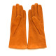 Leather gloves of goat-skin suede orange "COLINE BIS"