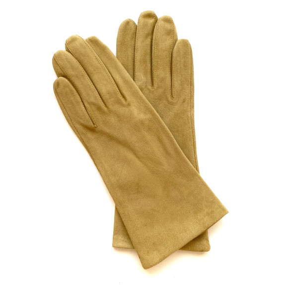 Gants en cuir chèvre velours maïs "COLINE BIS".