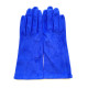 Leather gloves of velvet goat gypsy blue "COLINE BIS"