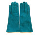 Leather gloves of goat-skin suede almond green "COLINE BIS"