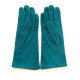 Leather gloves of goat-skin suede almond green "COLINE BIS"