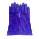 Gants en cuir chèvre velours violet "COLINE BIS".