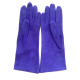 Gants en cuir chèvre velours violet "COLINE BIS".