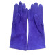 Leather gloves of velvet goat purple "COLINE BIS"