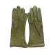 Leather gloves of lamb khaki "CLEMENTINE".