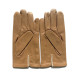 Gants en cuir d'agneau biscuit et mastic "AKI".