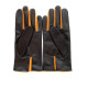 Leather gloves of lamb black and maize "TWIN H"