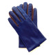 Leather gloves of lamb blue berry and burgundy "TWIN H"