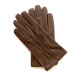 Gants en cuir d'agneau havane et orange "PIERRE".