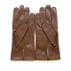 Gants en cuir d'agneau havane et orange "PIERRE".