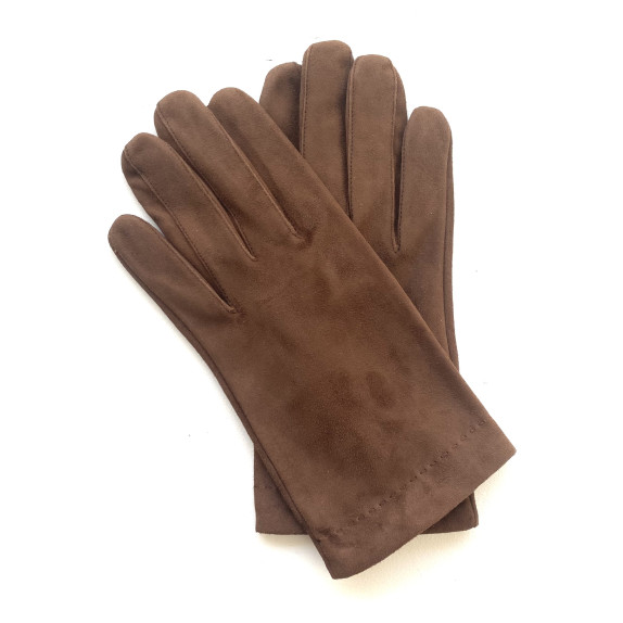 Leather gloves of velvet goat mink "MARTIN"