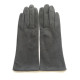 Gants en cuir chèvre velours gris "COLINE BIS".