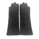 Gants en cuir chèvre velours noir "COLINE BIS".