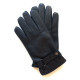 Gants en cuir d'agneau noir "FAUSTIN".