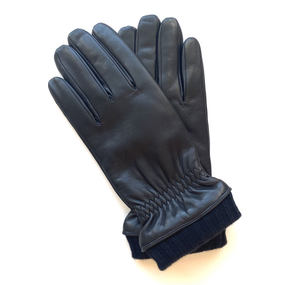 Leather gloves of lamb black "FERDINAND".