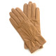 Leather gloves of lamb caramel "JULIE".